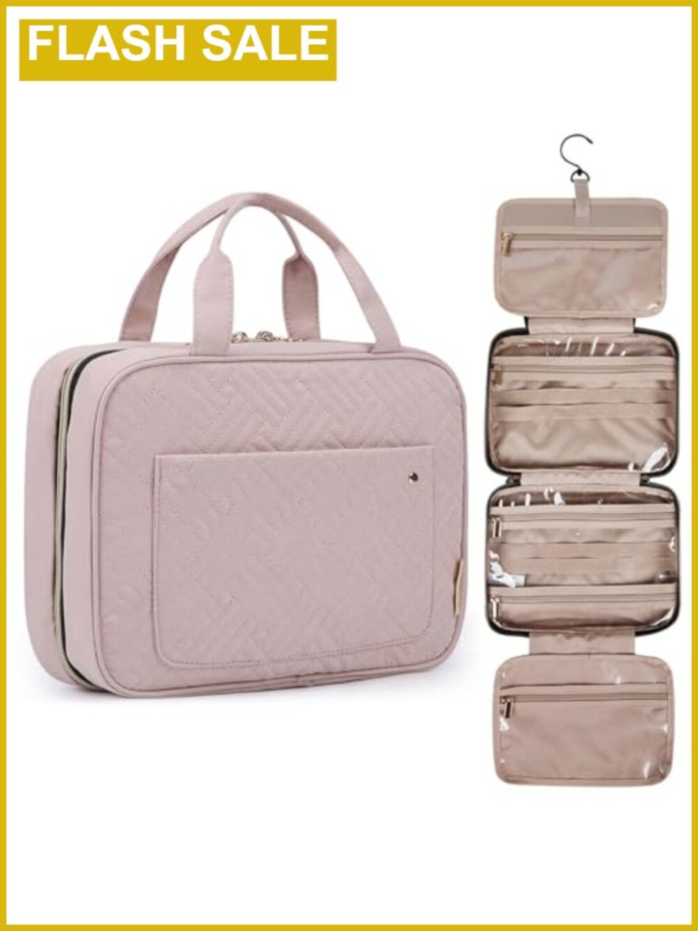 Water-Resistant Toiletry Bag Travel Organizer with Hanging Hook